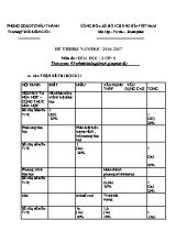 Đề thi học kì I năm học 2016 - 2017 môn thi Hoa hoc lớp 8 - Trường THCS Biên Giới